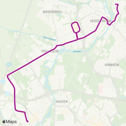 RMVB Frankfurt (Main) Heddernheim - Frankfurt (Main) Rödelheim Bahnhof map