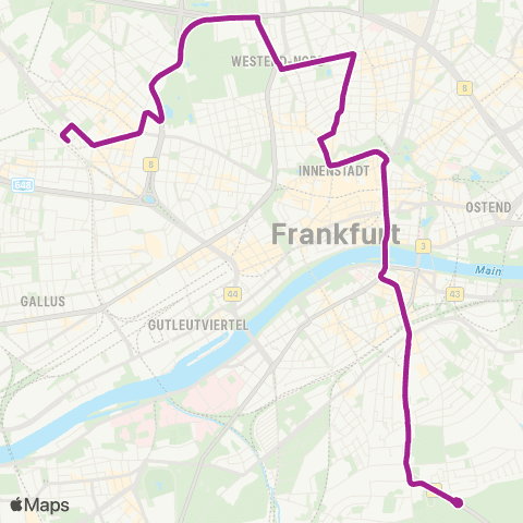 RMVB Frankfurt (Main) Westbahnhof - Frankfurt (Main) Hainer Weg map