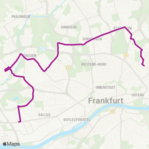 RMVB Frankfurt (Main) Mönchhofstraße - Frankfurt (Main) Bornheim Mitte map
