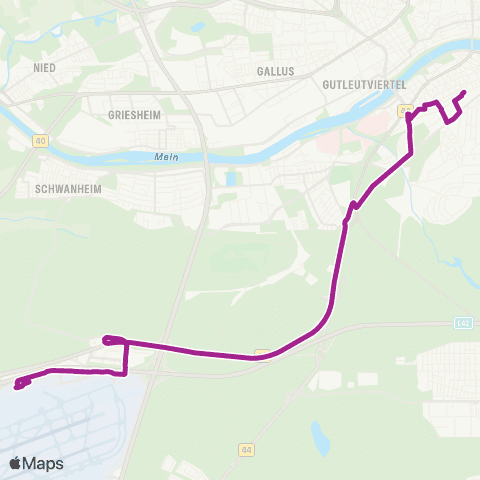 RMVB Frankfurt (Main) Flughafen Terminal 1 - Frankfurt (Main) Südbahnhof map