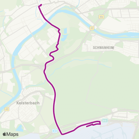RMVB Frankfurt (Main) Höchst Bahnhof - Frankfurt (Main) Flughafen Terminal 1 map