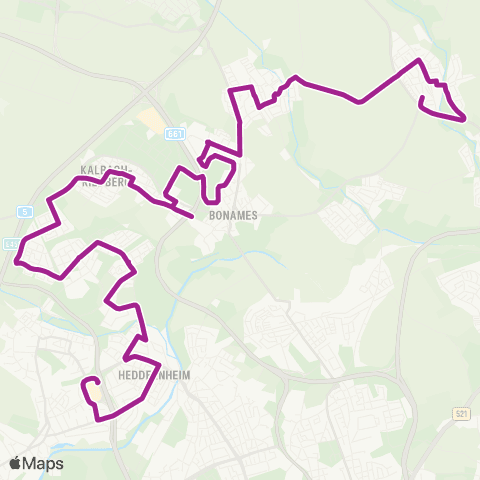RMVB Frankfurt (Main) Hohe Brück - Frankfurt (Main) Nordwestzentrum map