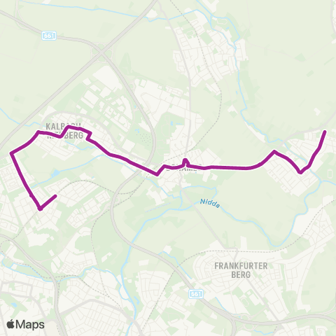 RMVB Frankfurt (Main) Tempelhof - Frankfurt (Main) Kalbach map