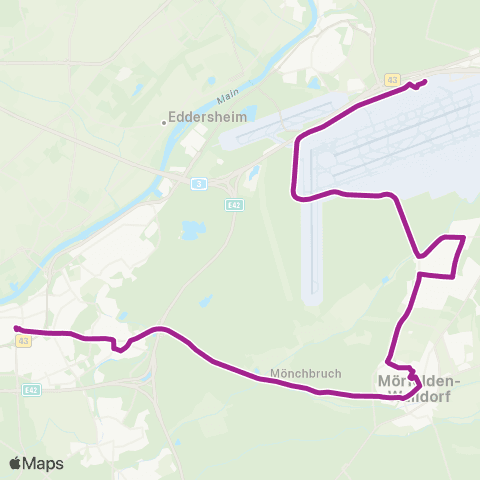 RMVB Frankfurt (Main) Flughafen Terminal 1 - Mörfelden-Walldorf-Mörfelden Rüsselsheimer Str map