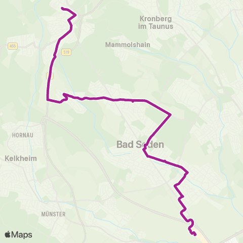 RMVB Königstein (Taunus) Stadtmitte - Sulzbach (Taunus) Mtz / Busbahnhof map