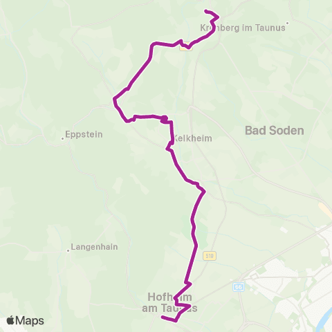 RMVB Hofheim AM Taunus Bahnhof - Kelkheim (Taunus) Bahnhof map