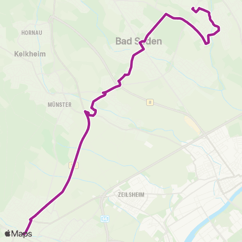 RMVB Hofheim AM Taunus Bahnhof - Schwalbach (Taunus) Limes Bahnhof map