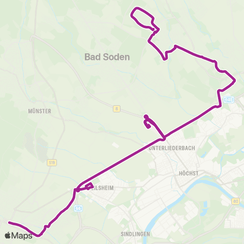 RMVB Eschborn Heinrich-Von-Kleist-Schule - Bad Soden (Taunus) Bahnhof map