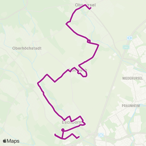 RMVB Eschborn Südbahnhof - Oberursel (Taunus)-Weißkirchen Ost map