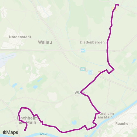 RMVB Hofheim AM Taunus Bahnhof - Hochheim (Main) Bahnhof map