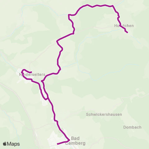 RMVB Selters (Taunus)-Haintchen Obere Bachstraße - Bad Camberg Bahnhof map