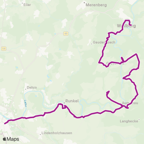 RMVB Limburg (Lahn) Zob Süd - Villmar-Seelbach Kirchgasse map