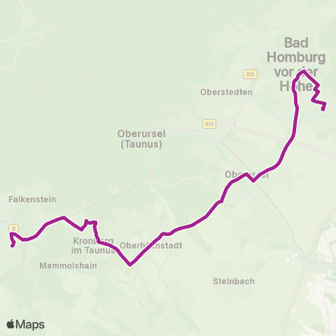 RMVB Königstein (Taunus) Bahnhof - Bad Homburg V.D.H. Bahnhof map