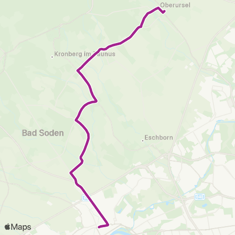 RMVB Frankfurt (Main) Höchst Bahnhof - Oberursel (Taunus) Bahnhof map
