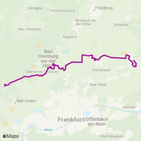 RMVB Königstein (Taunus) Bahnhof - Nidderau-Heldenbergen Nidderau Bahnhof map