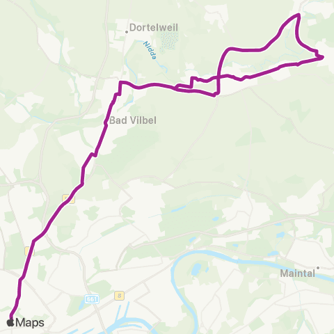 RMVB Frankfurt (Main) Konstablerwache - Bad Vilbel Bahnhof map