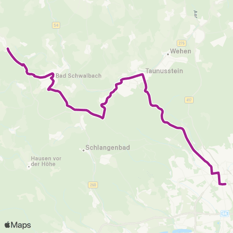 RMVB Heidenrod-Kemel Ehemalige Taunus Kaserne - Wiesbaden Hauptbahnhof map