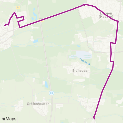 RMVB Mörfelden-Walldorf-Mörfelden Bahnhof - Darmstadt-Arheilgen Dreieichweg map