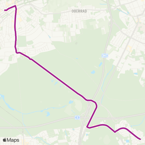 RMVB Neu-Isenburg-Gravenbruch Nachtigallenstraße - Frankfurt (Main) Südbahnhof / Schweizer Str map