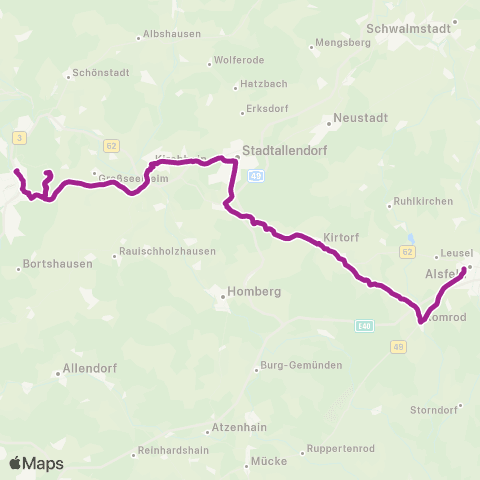 RMVB Alsfeld Bahnhof - Alsfeld Bahnhof map