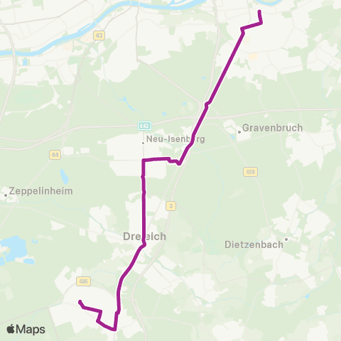 RMVB Offenbach (Main)-Zentrum Markt Pl / Frankf. Str - Langen (Hessen) Bahnhof map