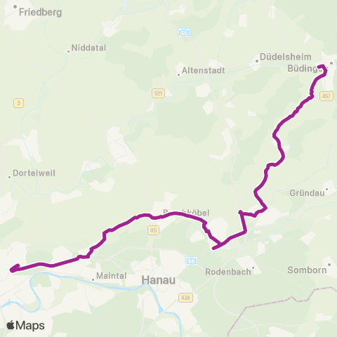 RMVB Frankfurt (Main) Enkheim - Büdingen Bahnhof map