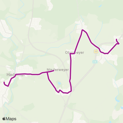 RMVB Beselich-Obertiefenbach Gewerbegebiet - Hadamar Bahnhof map