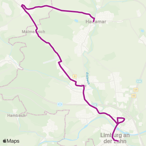 RMVB Hundsangen Wambachstraße - Limburg (Lahn) Zob Nord map