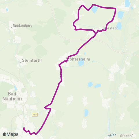 RMVB Hungen Bahnhof - Laubach Busbahnhof map