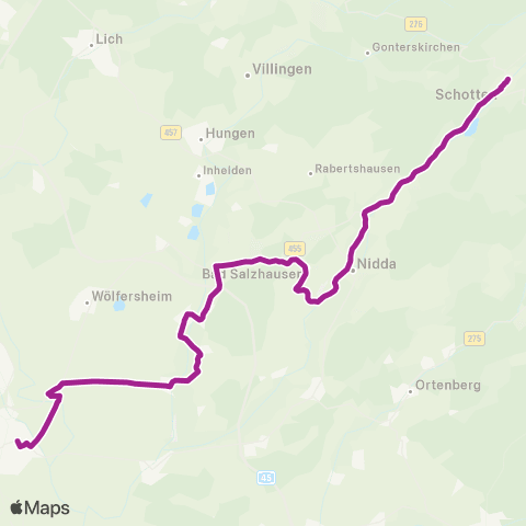 RMVB Schotten Vulkaneum - Nidda Bahnhof map