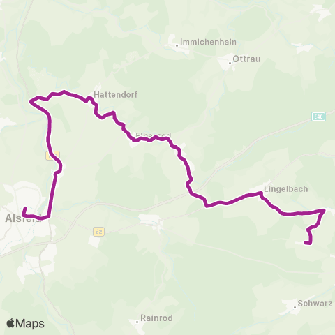 RMVB Alsfeld-Lingelbach Königstraße - Alsfeld Bahnhof map