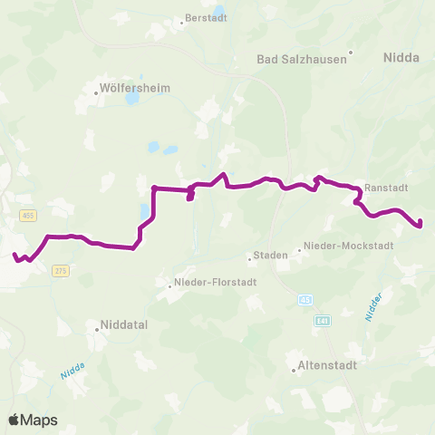 RMVB Ortenberg Markt Pl - Ranstadt Bahnhof map