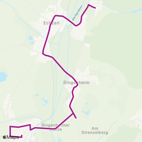 RMVB Echzell-Bisses AM Hain - Reichelsheim (Wetterau) Bahnhof map