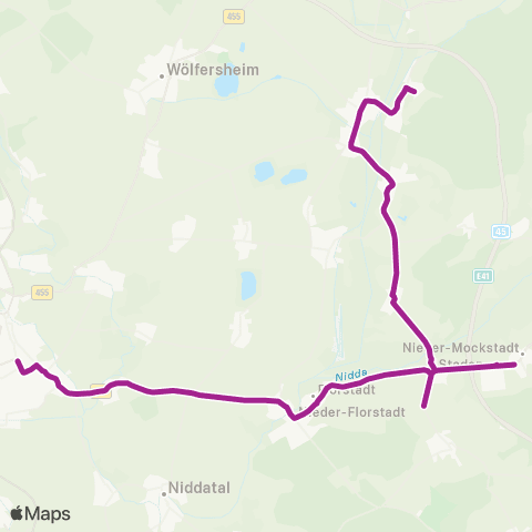 RMVB Florstadt-Nieder-Florstadt Schule - Florstadt-Nieder-Mockstadt Goldbachhalle map