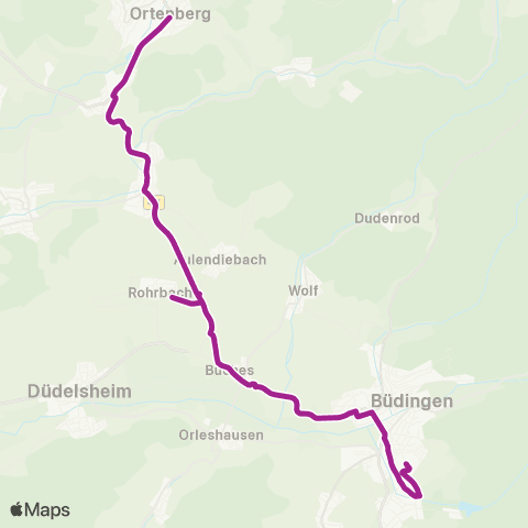 RMVB Büdingen Bahnhof - Ortenberg Markt Pl map