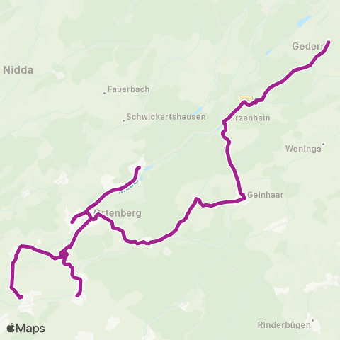 RMVB Gedern Altes Rathaus - Glauburg-Stockheim Glauburg-Stockheim Bahnhof map