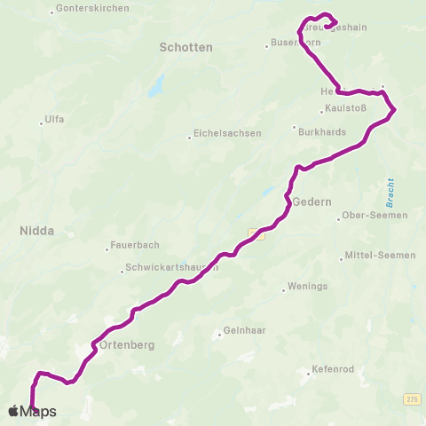RMVB Glauburg-Stockheim Glauburg-Stockheim Bahnhof - Schotten-Breungeshain Hoherodskopf map