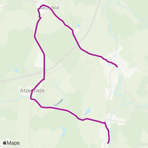 RMVB Mücke-Flensungen Mücke Bahnhof - Mücke-Nieder-Ohmen Bahnhof map