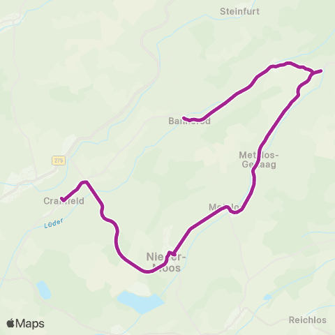 RMVB Grebenhain-Bannerod Ortsmitte - Grebenhain Schule map
