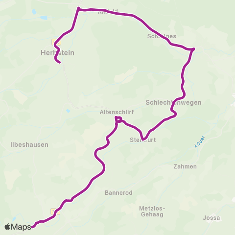 RMVB Herbstein Oberndorfstraße - Grebenhain Schule map