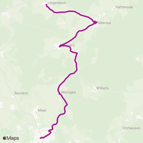 RMVB Lauterbach (Hessen) AM Wörth - Alsfeld-Lingelbach Königstraße map