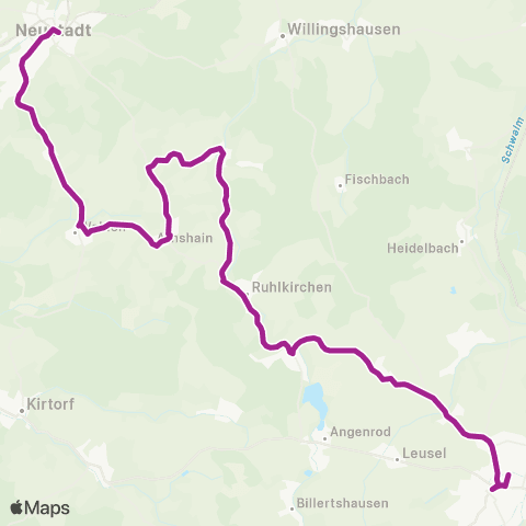 RMVB Alsfeld Bahnhof - Neustadt (Hessen) Bahnhof / Im Hattenrod map