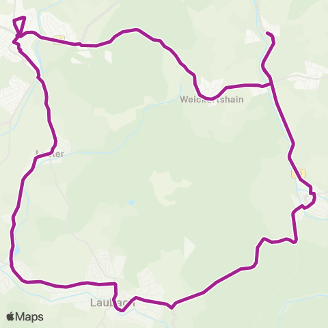 RMVB Grünberg Bahnhof - Laubach-Röthges Heerstraße map