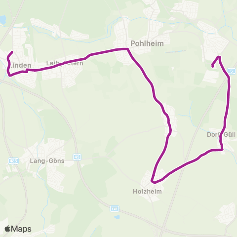 RMVB Pohlheim-Watzenborn-Steinberg Auf Der Brücke - Pohlheim-Dorf-Güll Meisenweg map