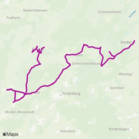 RMVB Nidda Bahnhof - Gedern Altes Rathaus map