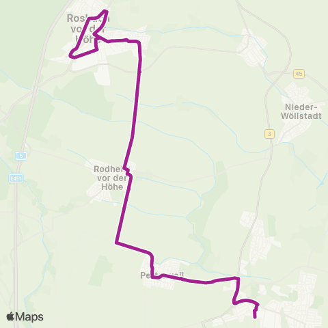 RMVB Karben-Groß-Karben Bahnhof - Karben-Petterweil Friedhof map