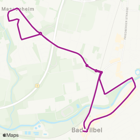 RMVB Bad Vilbel Südbahnhof - Bad Vilbel Südbahnhof map