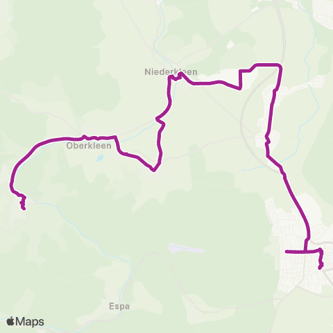 RMVB Butzbach-Pohl-Göns Rathaus - Butzbach Bahnhof map