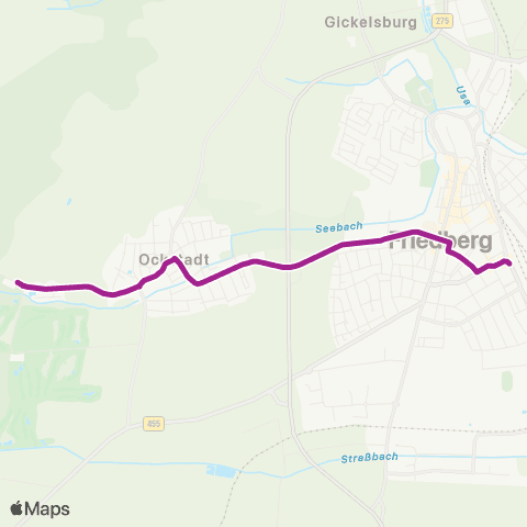 RMVB Friedberg (Hessen) Bahnhof - Friedberg (Hessen)-Ockstadt Schloß map