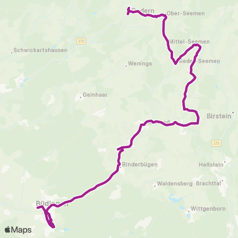 RMVB Büdingen Bahnhof - Gedern Altes Rathaus map